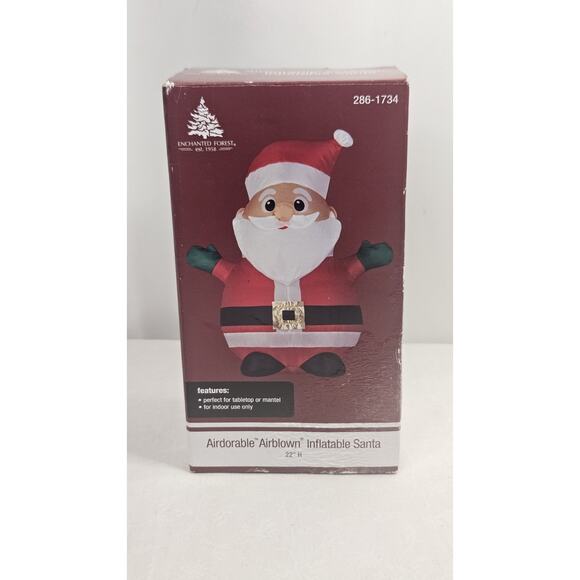 INDOOR Inflatable Christmas Santa Tabletop AIRDORABLE Airblown 22" USB/Battery - Picture 1 of 5